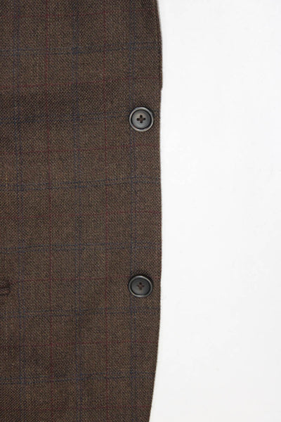 Joseph & Feiss Men's Wool Regular Length Blazer Jacket Brown Size 42L