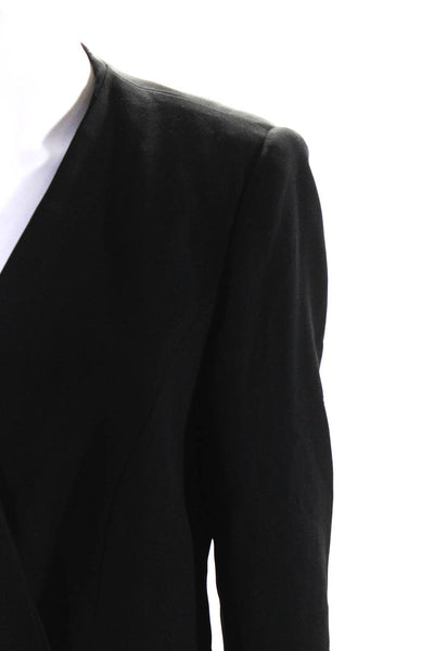 Valentino Miss V Womens V Neck Embellished Rhinestone Jacket Black Size Medium