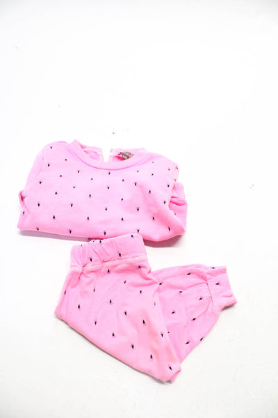 Emile Et Ida Childrens Girls Ice Cream Sweatshirt Pants Set Hot Pink Size 6M