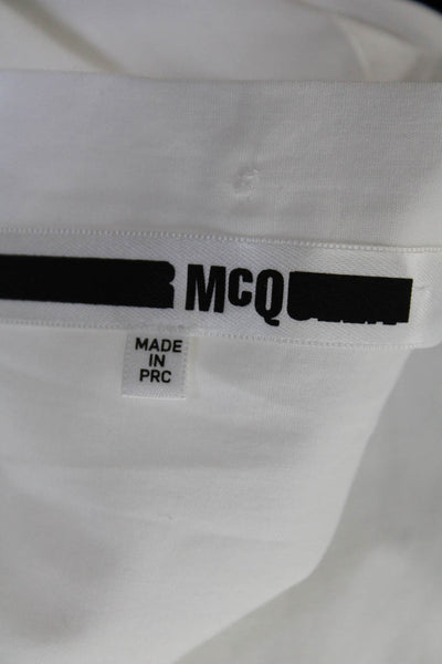 McQ Womens Cotton Collared Sleeveless Button Up Blouse Top White Size 42IT