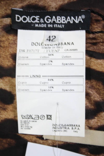 Dolce & Gabbana Womens Spaghetti Strap Khaki Sheath Dress Beige Size IT 42