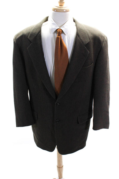 Boss Hugo Boss Mens Wool Woven Two-Button Blazer Brown Size 46 R