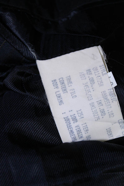 Brooks Brothers Mens Wool Pinstripe Print Two Button Blazer Black Brown Size 46R