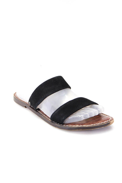 Sam Edelman Womens Suede Double Strap Slide Sandals Black Size 7US 37EU