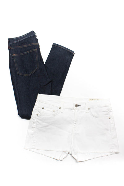 Rag & Bone Jean Womens Denim Shorts Skinny Jeans White Size 25 27 Lot 2