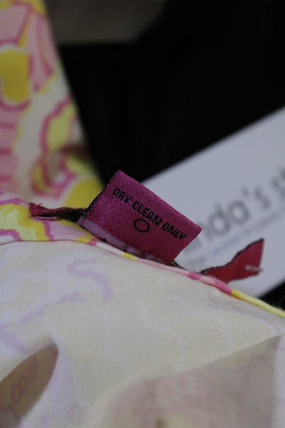 Tibi Women's Side Zip Floral Print Mini Skirt Pink Yellow Size 6