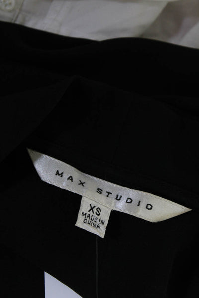 Max Studio Women's V Neck Long Sleeve Blouse Black Size XS