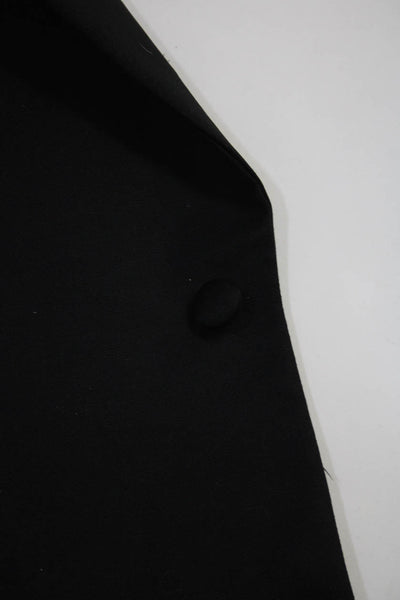 Hickey Freeman Men's Wool One Button Blazer Black Size 46