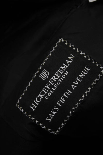 Hickey Freeman Men's Wool One Button Blazer Black Size 46