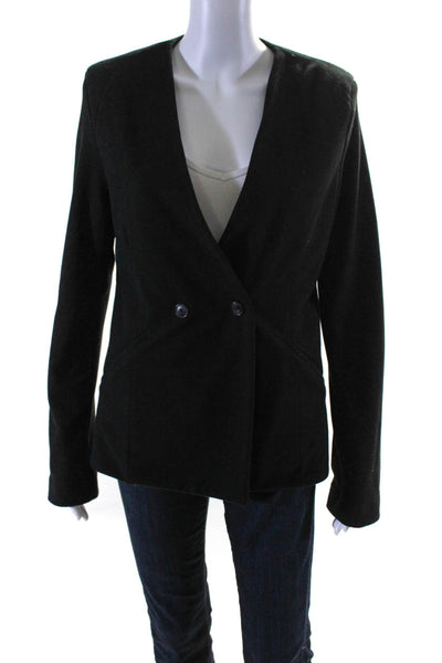 Alexander Wang Womens Darted Double Breasted Long Sleeve Blazer Black Size L