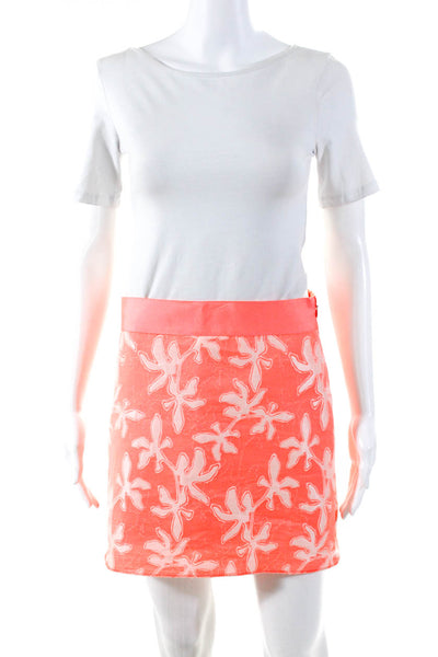 Milly Women's Embroidered Mini Skirt Pink Size 2