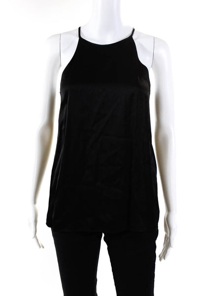 Tibi Women's Sleeveless Scoop Neck Tank Top Black Size 0