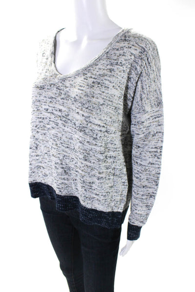 Rag & Bone Womens Pullover Oversized V Neck Sweatshirt Gray Blue Size Medium