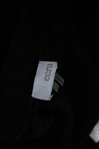 Ecru Womens Button Front Long Sleeve Crew Neck Cardigan Sweater Gray Size XS