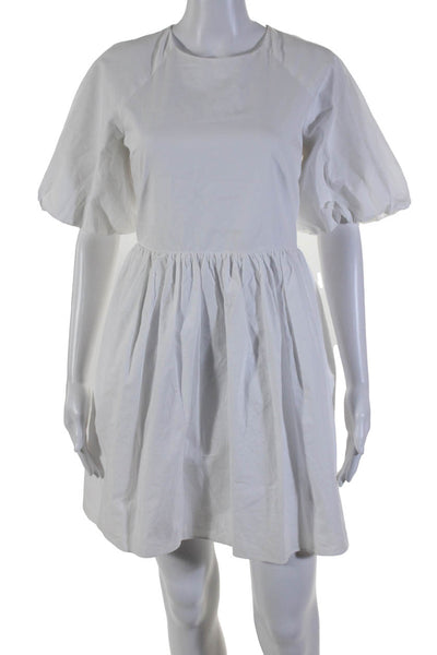 English Factory Women's Short Sleeve A Line Mini Dress White Size S