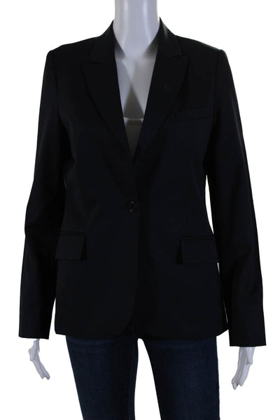 Paul & Joe Womens Wool One Button Collared Blazer Jacket Black Size 36