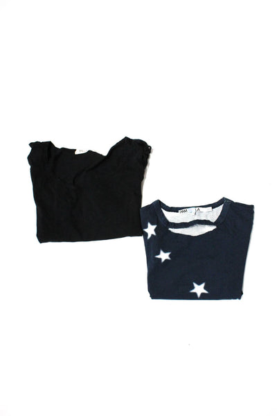 Michael Stars Pam & Gela Womens Short Sleeve T Shirts Blue Black Size OS P Lot 2