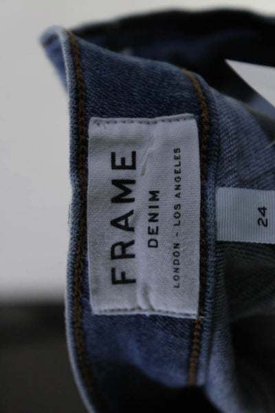 Frame Womens Stretch Denim High Rise Skinny Jeans Medium Wash Blue Size 24