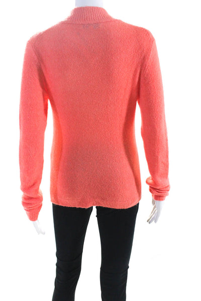 Intermix Womens Knit Mock Neck Long Sleeve Sweater Coral Size S