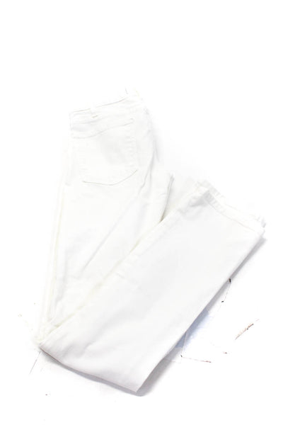 Current/Elliott Womens Denim Mid Rise Straight Leg Slim Cut Jeans White Size 24