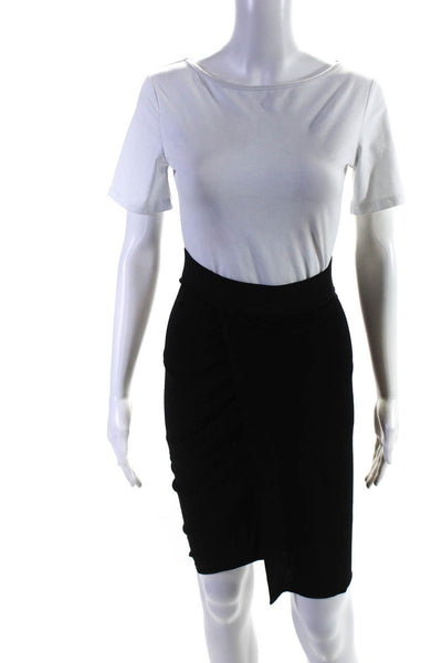 Y Yigal Women's Draped Pencil Skirt Black Size 1