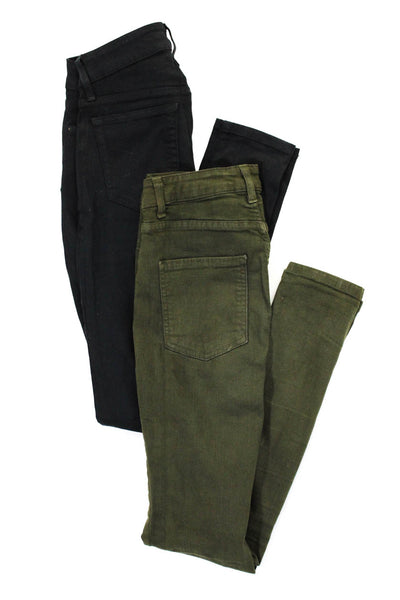 Carmar Joes Womens Skinny Leg Jeans Green Black Size 26 25 Lot 2