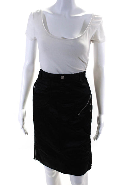 BCBG Max Azria Jeans Womens Pencil Skirt Black Cotton Size 2