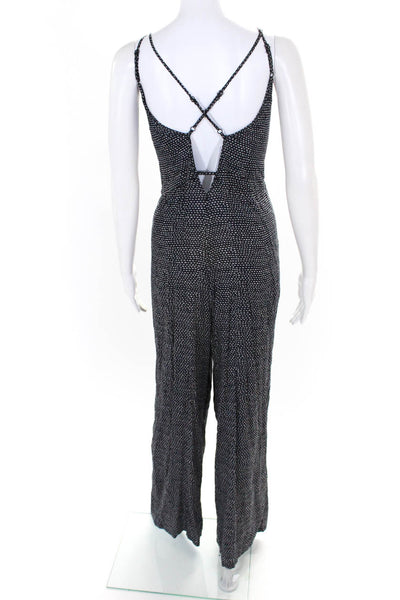 Bishop and Young Women's Printed Spaghetti Strap Jumpsuit Navy Size S