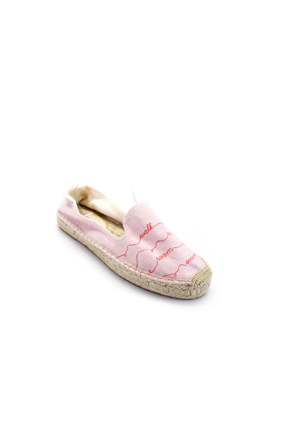 Soludos Womens Walk Explore Roam Wander Espadrilles Loafers Pink Canvas Size 7