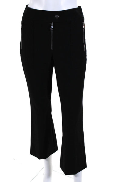 Karen Millen Womens Black Cotton High Rise Boot Cut Dress Pants Size 4