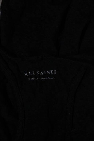 Allsaints Womens Black Scoop Neck Graphic Print Tank Top Size XS