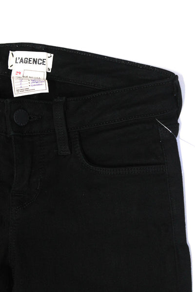 L'Agence Women's Low Rise Skinny Jeans Black Size 23