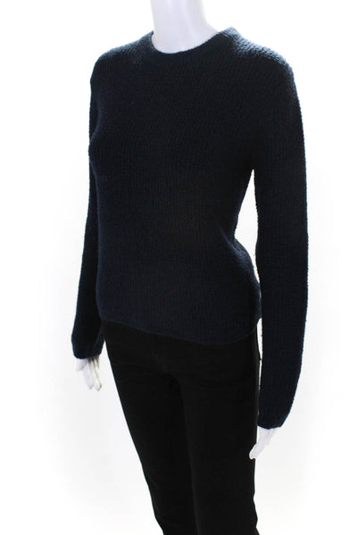 Velvet Women's Wool Waffle Knit Crewneck Sweater Blue Size S