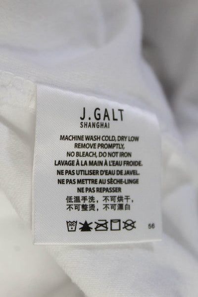 John Galt Womens Buttoned Collared Short Sleeve T-Shirts White Size 1
