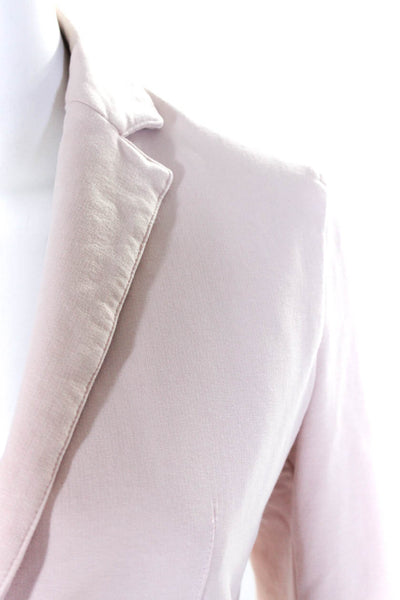 June Womens Two Button Notched Lapel Blazer Jacket Pale Pink Cotton Size 4