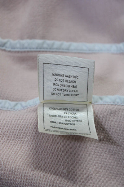 June Womens Two Button Notched Lapel Blazer Jacket Pale Pink Cotton Size 4