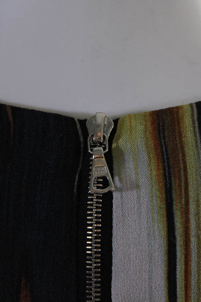 Suno Womens Multicolor Silk Striped Cut Out Waist Short Sleeve Shift Dress Size