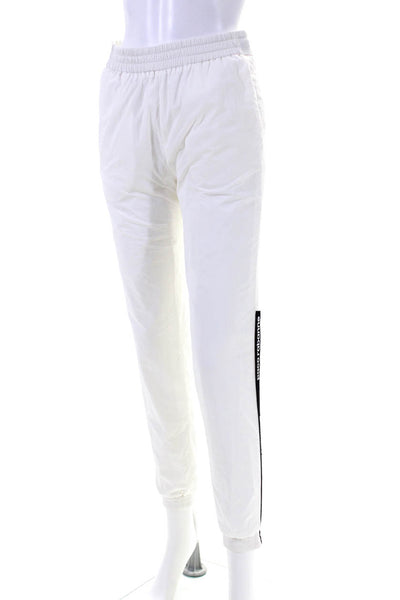 Paco Rabanne Womens Elastic Waist High Rise Track Pants White Size XS