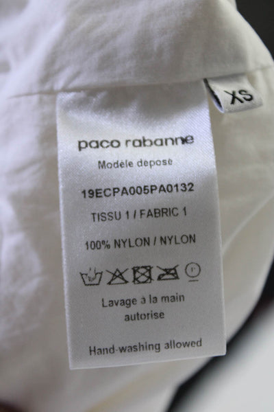 Paco Rabanne Womens Elastic Waist High Rise Track Pants White Size XS