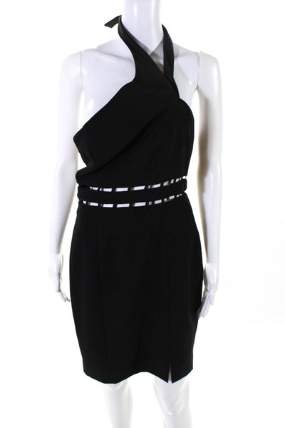 Finders Women's One Shoulder Cutout Cocktail Dress Black Size M