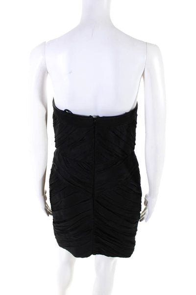 Theia Women's Strapless Pleated Mini Dress Black Size 4