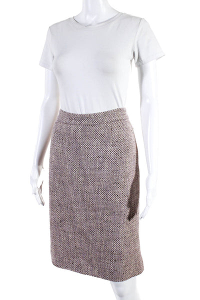 RED Valentino Womens Tweed Pencil Skirt Lavender Gold Size Small