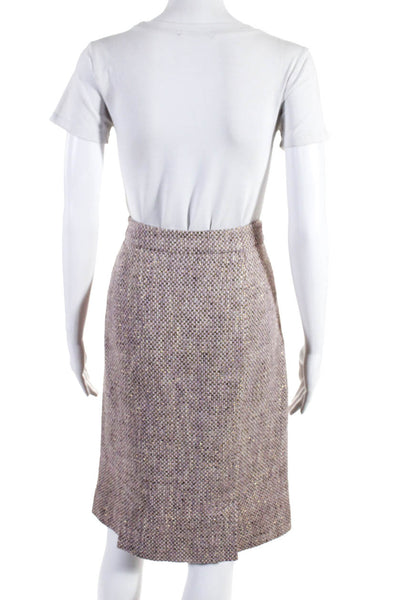 RED Valentino Womens Tweed Pencil Skirt Lavender Gold Size Small