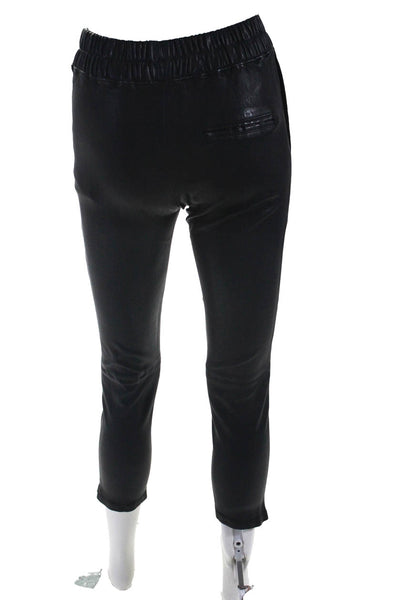 Ines & Marechal Womens Elastic Waist Skinny Leather Pants Black Size FR 36