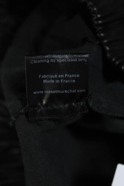 Ines & Marechal Womens Elastic Waist Skinny Leather Pants Black Size FR 36