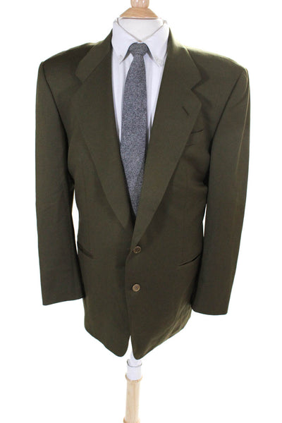 Canali Mens Two Button Blazer Jacket Brown Wool Size EUR 50 Long