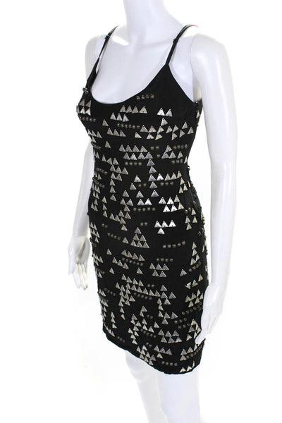 Vena Cava Women's Embellished Scoop Neck Silk Mini Dress Black Size 4