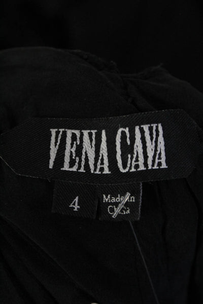 Vena Cava Women's Embellished Scoop Neck Silk Mini Dress Black Size 4