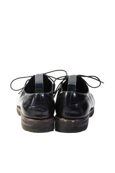 Stuart Weitzman Mens Lace-Up Plain-Toe Derby Loafer Black Size 8