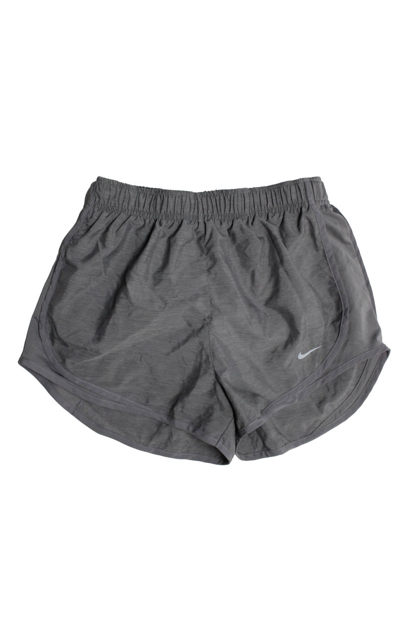 Nike Carbon 38 Womens Smocked Solid Shorts Tank Top Gray Black